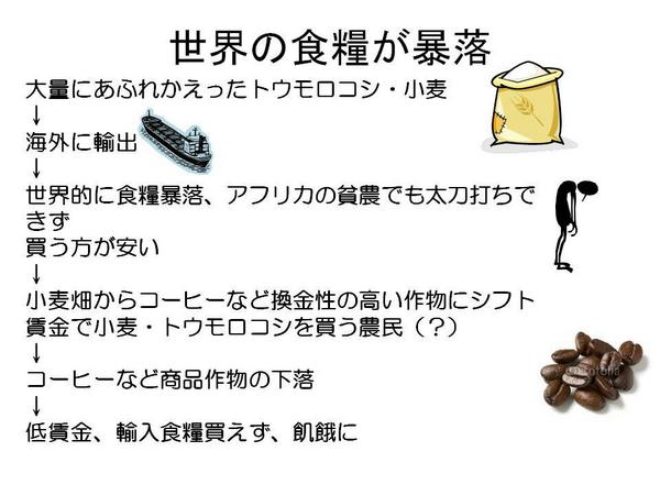 Shinshinohara On Twitter 貧しいながらも自分が作った食糧で暮らせていた小農はアメリカの超低価格の食糧に勝てず 農地を手放して コーヒーなどのプランテーションで雇われ農夫をするしかなくなった 農夫なのに小麦を育てられず 給料で食糧を買う羽目に陥った Http