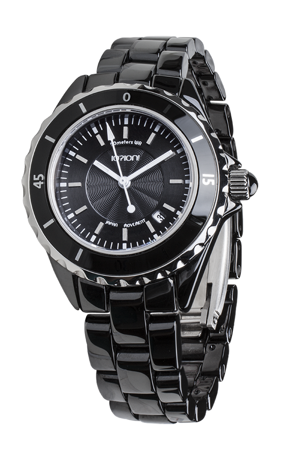 IOION_Japan's tweet image. 新作登場！IO?ION!初のセラミックベルト＆２０ATM防水です。販売開始は現在未定となっています。総重量１００ｇ、ＩＯ？ＩＯＮ！らしい洗練されたデザインで、ファンを裏切りません！皆様、楽しみにお待ちくださいね！