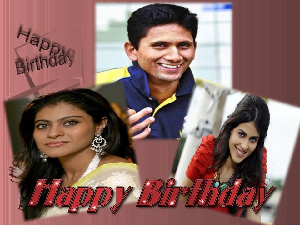 Team Red FM Wishes Indian Cricketer Venkatesh Prasad,
Kajol devgan & Genelia Dsouza  HAPPY BIRTHDAY 