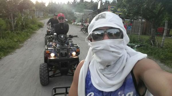 ryanarana's tweet photo. I 4got to tag you @apppledavid RT @ryanarana Ninja for today! #ATV ride going to #Baslay hot spring and falls π http://t.co/5nWh1RaVJg