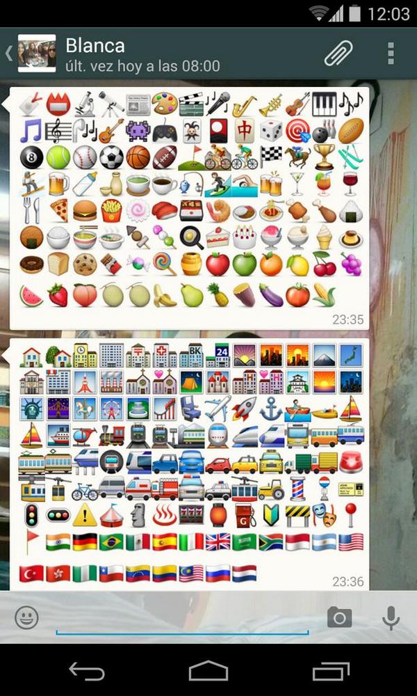 AinaraVB's tweet photo. Solo ella puede aburrirse tanto como para enviarte todos los iconos de whatsapp @blankiusst3 http://t.co/nI6ppbIbJP