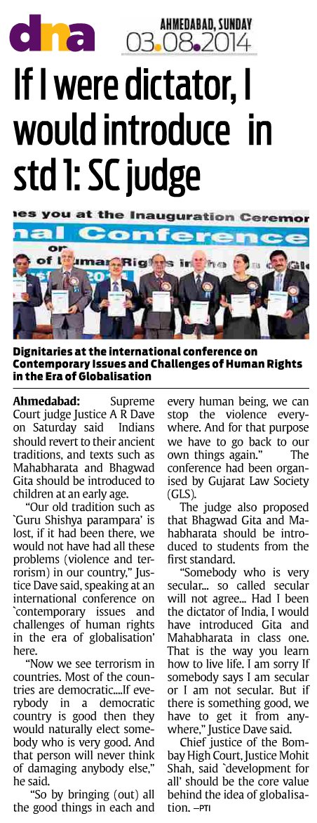 GLSLawConf's tweet photo. GLS hosts an International Conference on Human Rights.
Press coverage by various news papers.. http://t.co/oDiZV5LDfM