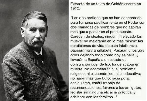 PODEMOS's tweet photo. Contra el "turnismo" de los bipartidismos, Don Benito anticipaba en 1912  la necesidad d algo como #ElEfectoPodemos http://t.co/E64gwgzLVf