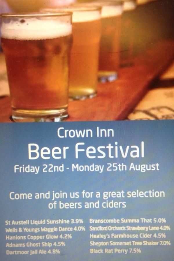 Beer &amp; Cider Fest!! Music Sat &amp; Sun night from 9pm. Holly Gray &amp; Rob on Sat &amp; Soundcheck on Sun #crownbeerfest2014