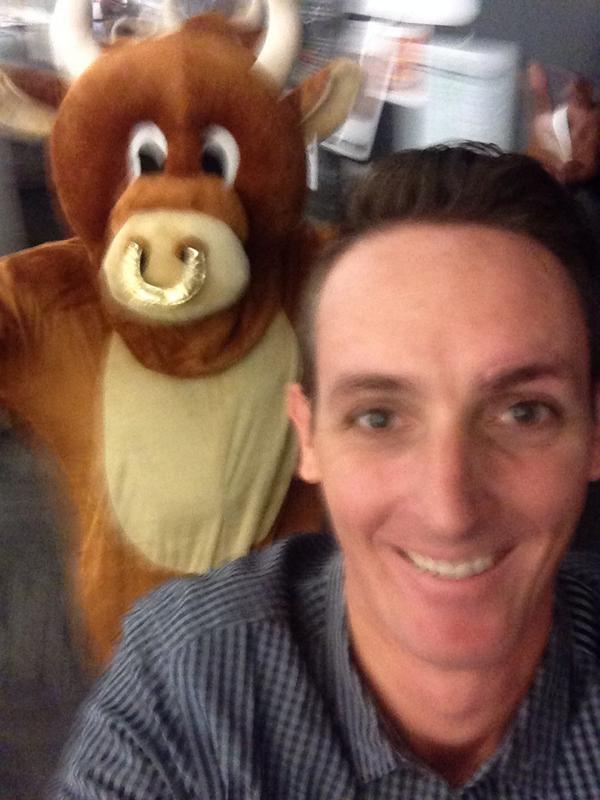 #leochi #bucket14 running with the bulls at the office birthday party