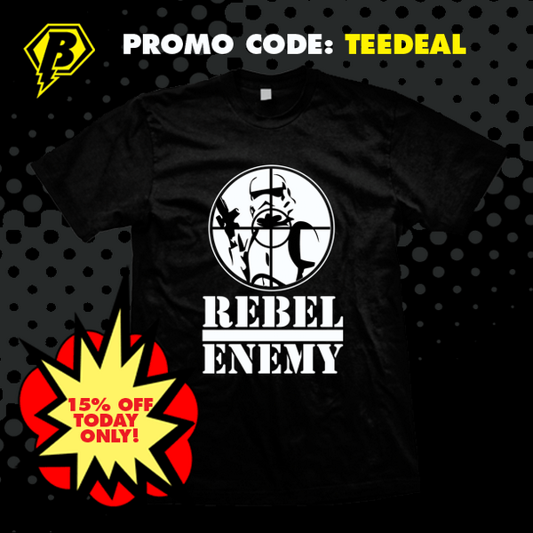 BlackActionTees's tweet photo. Deal of the Day- Save 15% Today Only!
Rebel Enemy Tee #TeeDeal #DealOfTheDay #BlackActionTees http://t.co/fyGqIc3Zn4