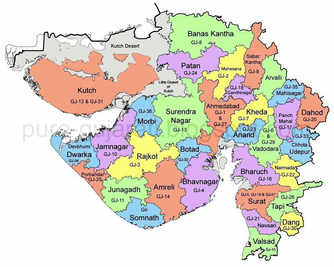Gujarat Map Hd Pdf Twitter \ Dixit B.trivedi On Twitter: "New Gujarat Map With/ New District  Name And Rto Code............... Http://T.co/Ktpu9U0Tjv"
