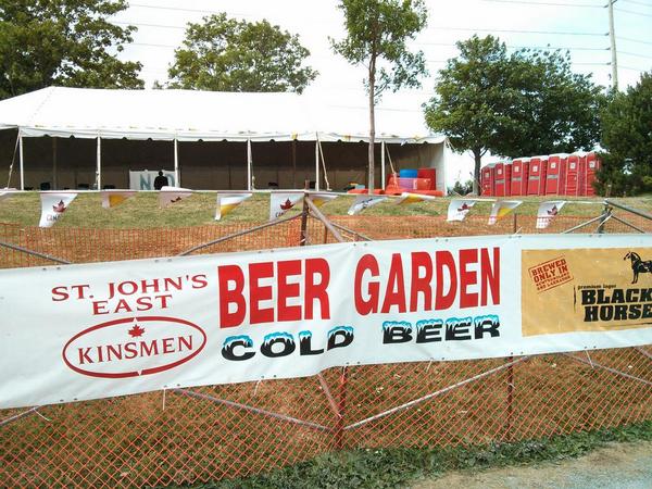 Kinsmen Regatta Beer tent almost ready for tomorrow's races.