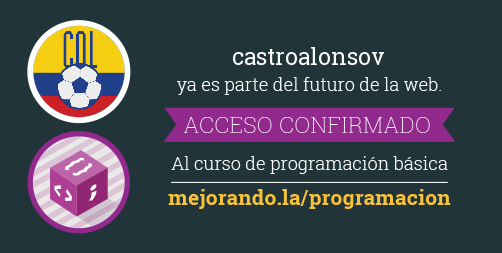 castroalonsov's tweet photo. #SoyMejorandola en el Curso de Programación Básica @mejorandola. Tú también entra https://t.co/iypXnkKp5F 
: http://t.co/CWKeAX8qba
