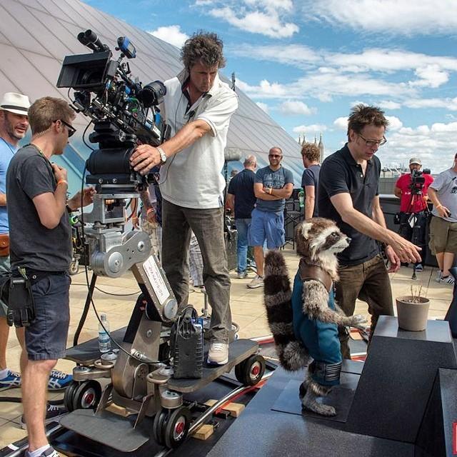 Happy Birthday to director James Gunn! Here he is behind the scenes with the life-size, sta... 