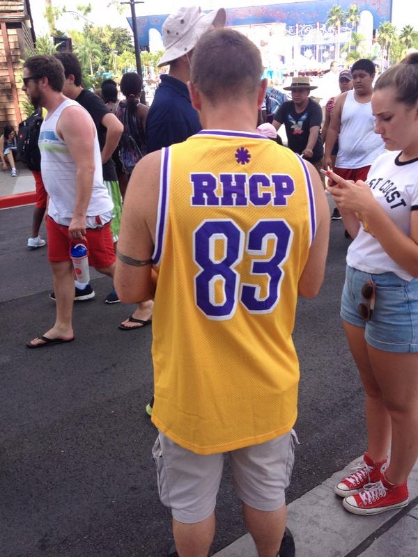 red hot chili peppers lakers jersey