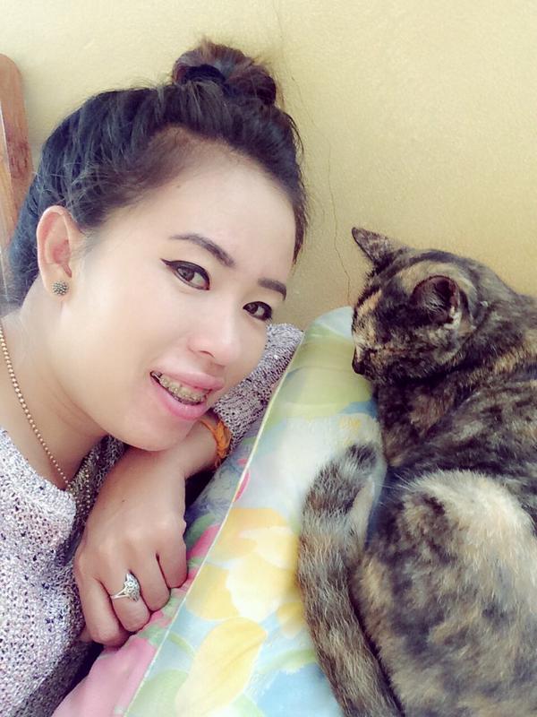 TSouksavan's tweet image. น่ารักกับมะเมีวย