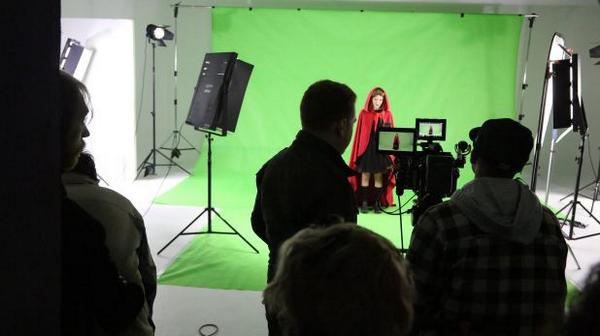 pxsquared's tweet image. Our team creating magic w/ Red Riding Hood of the @wethegriswolds #BewareTheDog video that was just released #scary