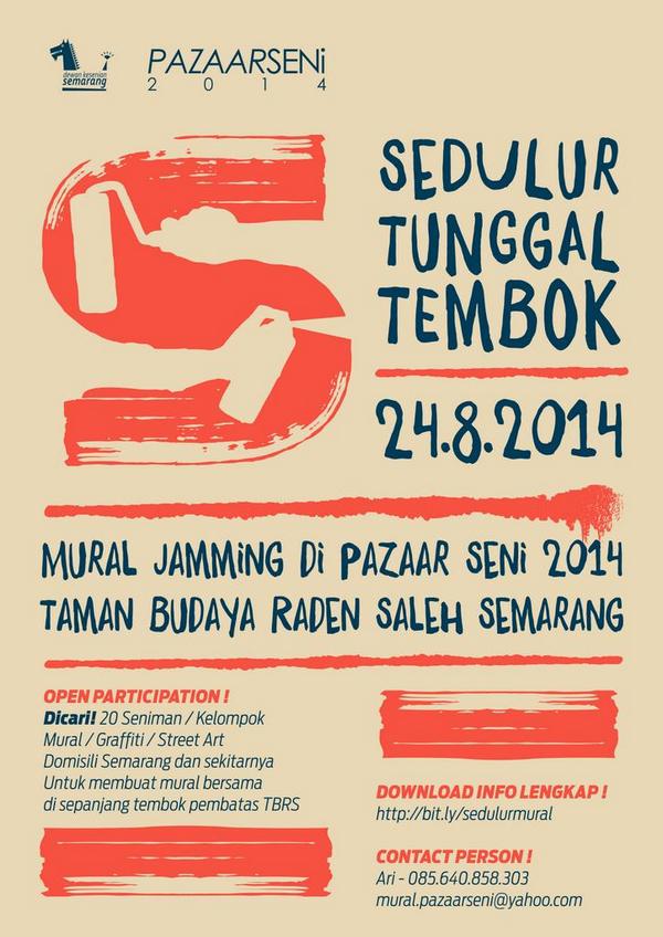 SEDULUR TUNGGAL TEMBOK
Mural Jamming di Pazaar Seni 2014 | 24.8.2014 | info : bit.ly/sedulurmural <a href="/famdivision/">FAM DIVISION crew</a>