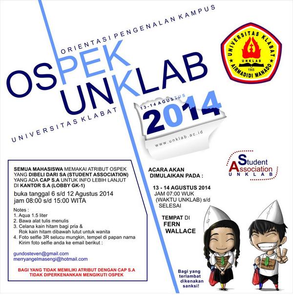 Student Association 2014 --> Orientasi Pengenalan Kampus <a href="/unklabofficial/">UNIVERSITAS KLABAT</a> <a href="/unklabgrads/">Its all about UNKLAB</a> #ospekunklab2014