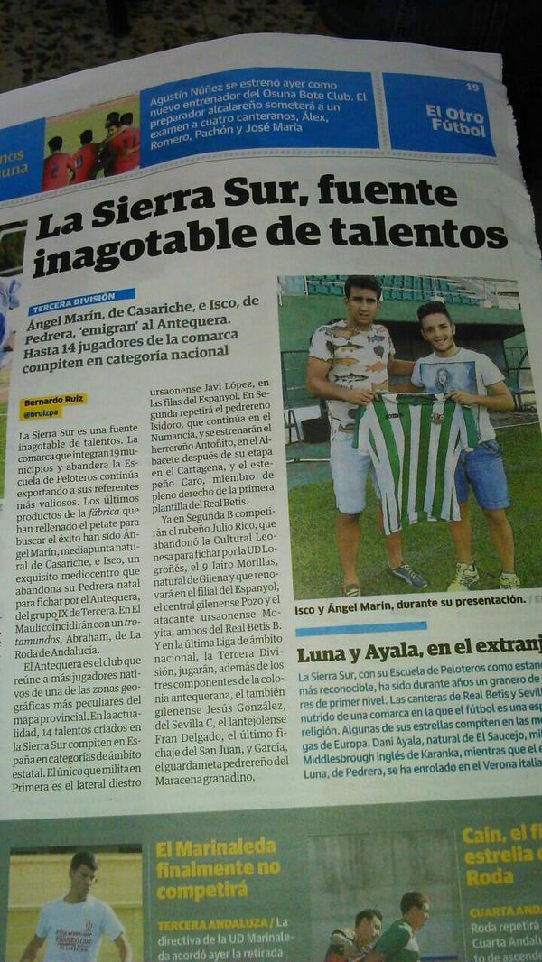 angelmpozo's tweet photo. "@raullozanopozo: Angel marin de nuevo noticia en la prensa deportiva @angelmpozo .. a demostrar lo que eres, tqtq http://t.co/SOvxNtap3m"