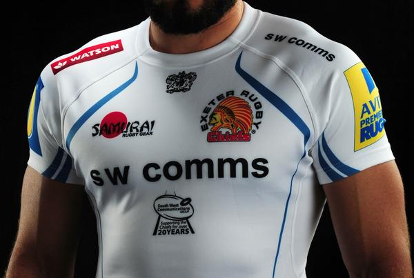 Recognition for 20-year link between <a href="/ExeterChiefs/">Exeter Chiefs</a> and <a href="/southwestcomms/">swcomms</a> on playing kit - exeterchiefs.co.uk/?p=14524