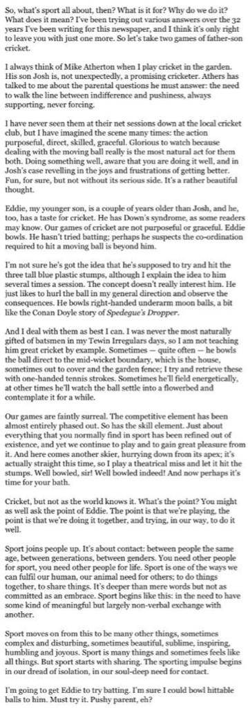 This is <a href="/WildBarnes/">Simon Barnes</a>' - the best sportswriter we have - last column for The Times.
