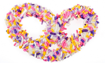 Our #PretzelOfTheDay is the Vanilla Flavored Chocolate Covered Pretzel with Spring Sprinkles! #LuxPretzels