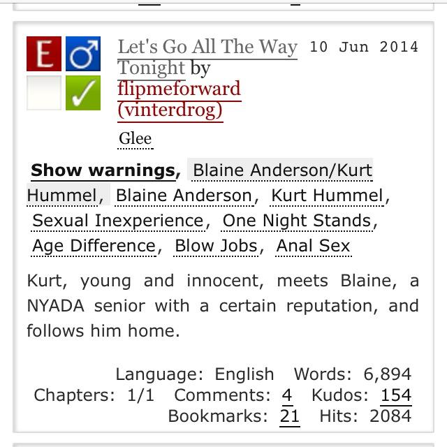 Glee Fanfic Recs (GLEEFanFicRecs) Twitter