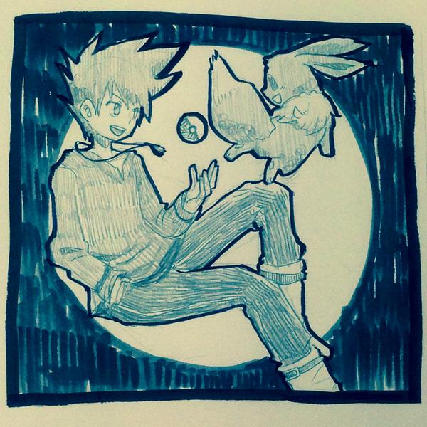 C男 On Twitter グリーンは ポケモンを よこどりした ポケモントレーナー版深夜の真剣お絵描き60分一本勝負 Http T Co I2maor8ejq
