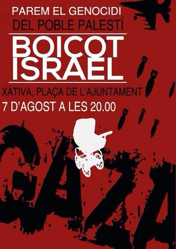 ATUREM EL GENOCIDI A PALESTINA!!! Demà a les 20h concentració davant l'ajuntament de Xàtiva.