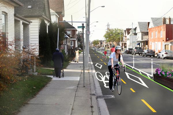 Conceptual design for Cannon Street cycle track (Image Credit: City of Hamilton)