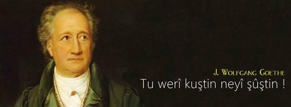 Tu warî kuştin neyî şûştin !

J.W. Goethe  
Ev nifir bo #DAÎŞ an jî #IŞİD ê. Bijî #YPG