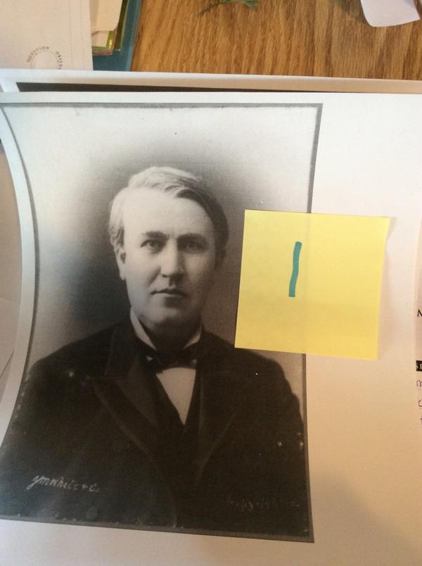 dianajfiddler's tweet photo. Our person was Thomas Edison. #zips http://t.co/dJrxXp83DK