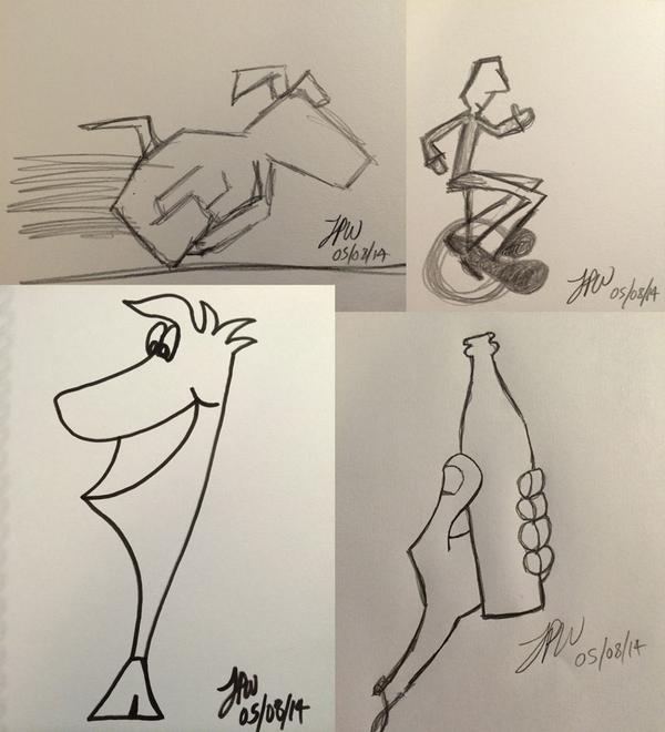 ControlArtDel's tweet image. Day 2 efforts - less satisfactory than day 1! I do not heart continuous line drawing... #draw21days