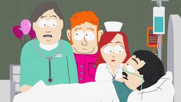 SouthPark's tweet photo. SKEETER: What happened to him, doctor? 

DOCTOR: He got served. Worst I've ever seen. http://t.co/h0Gf3dTSrq