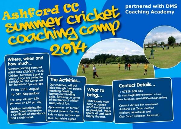 @SpelthorneSport please could you RT poster for our summer cricket coaching camps