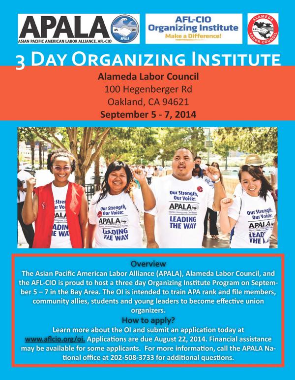 We're sponsoring an OI training geared toward our API sisters &amp; brothers! Spread the word! #organizingskills <a href="/AFLCIO/">AFL-CIO ✊</a>