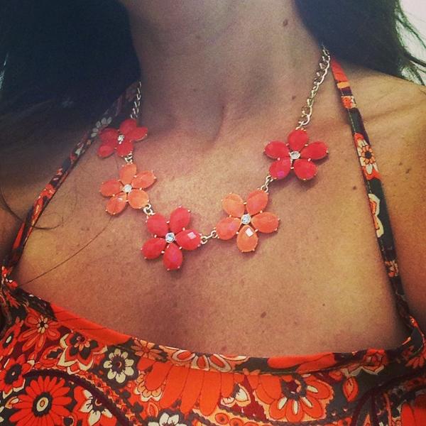_Pacificsilver's tweet image. Our Secret Garden Necklace  - (Shown in Orange) Great for Summer! #fashionjewelry #flowernecklace #summerjewelry