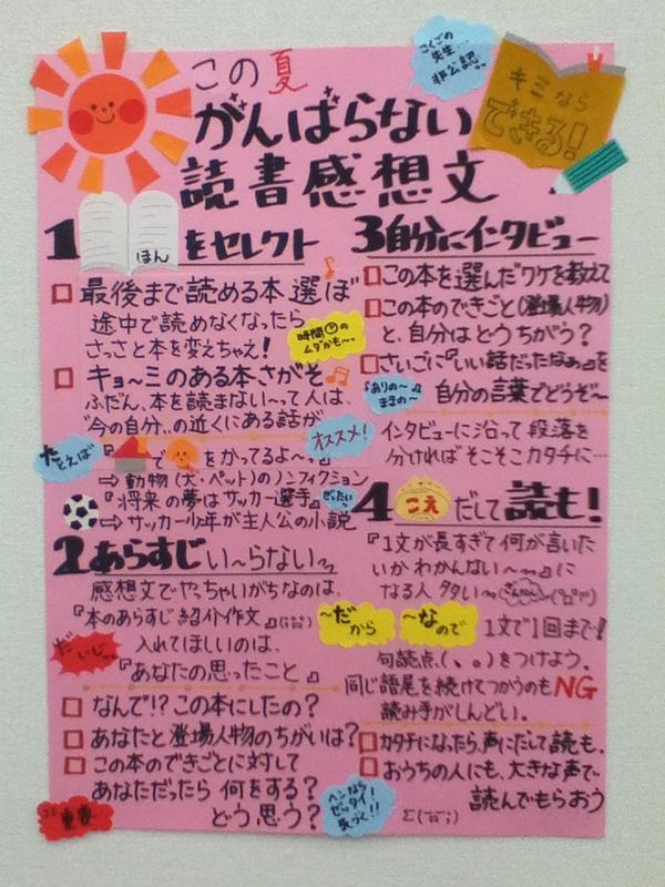 藤枝市立図書館 夏休みの読書感想文で 頭を悩ませている方に 図書館からプレゼント 笑 図書館職員が作った がんばらない読書 感想文 早目に宿題を片づけて 夏休みをエンジョイしましょう Fujieda 読書感想文の書き方 Http T Co 2ulu33rtfx