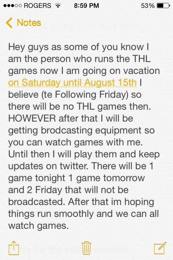 spetsapls's tweet photo. VERI IMPURTENT ANNOUNCEMENT REGARDING @THLofficalnews GAME NEWS! Pls Read http://t.co/LBSV14Sfgc