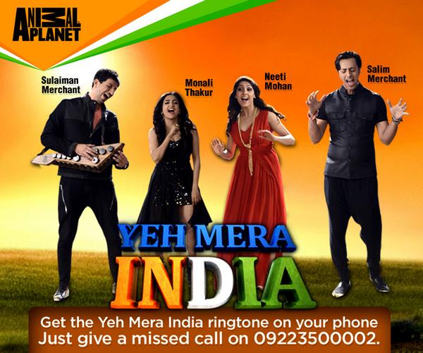 AnimalPlanetIn's tweet photo. The answer to Q3: is @salim_merchant , @Sulaiman , @neetimohan18 &amp; @monalithakur03. Keep tweeting with #YehMeraIndia http://t.co/jg8lfmFttl