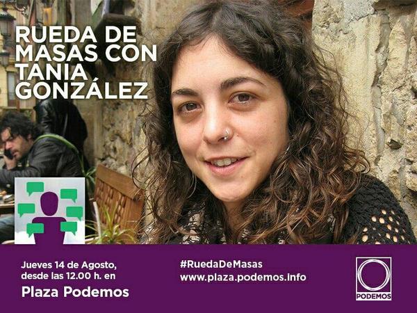 [Rueda de masas] Tania Gonazalez estára hoy en #Ruedademasas Bu_IQrWIAAApbaA