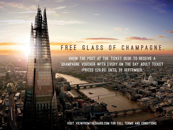 shardview's tweet image. Enjoy a FREE glass of bubbles at London's highest champagne bar! RETWEET to claim yours &amp;gt; bit.ly/1yz7GYv