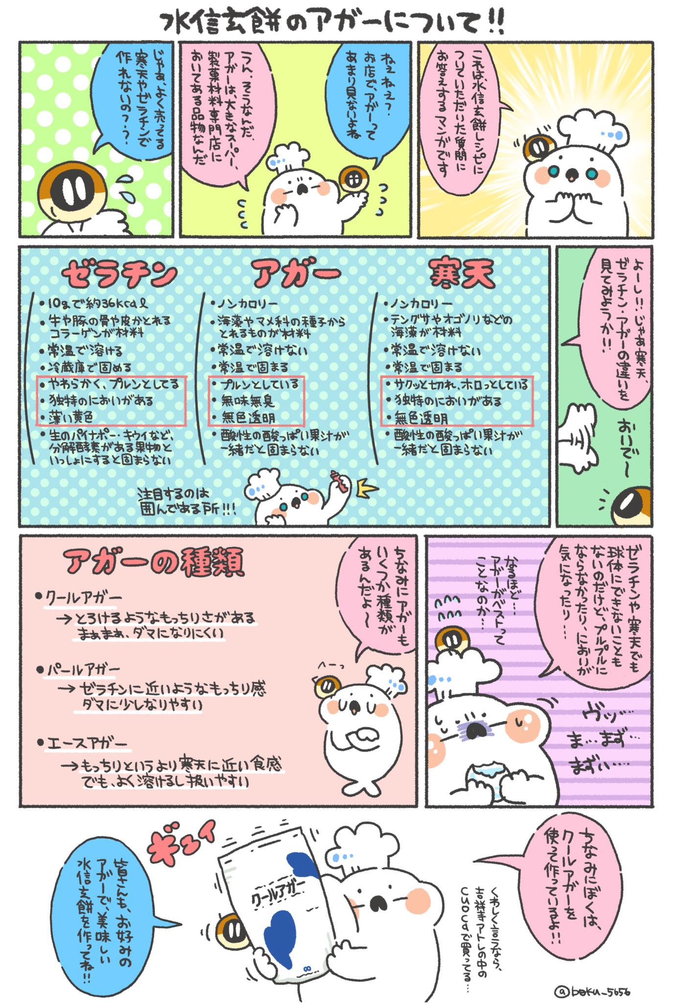 ぼく いらすと料理家 水信玄餅のアガーについてまとめました よろしければ 参考にしてやってください ٩ Oo ۶ Http T Co Xu3krzv4is Twitter