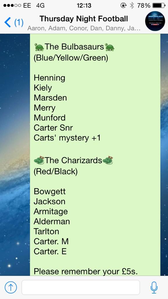 MNF_Everyone's tweet photo. TEAM NEWS! This week's team names are brought to you in associate with Pokemon #GottaCatchEmAll #TNF #MNF http://t.co/mfE40fhUAU