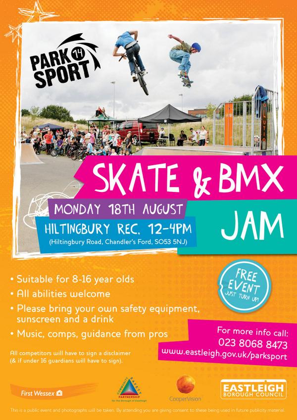 Monday Hiltingbury Skatepark with <a href="/danny_aldridge/">Danny Aldridge</a>  and <a href="/josh_crosswell/">josh crosswell</a> 12noon - 4pm