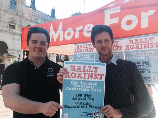 MarkBaileyMP's tweet image. Supporting tertiary students outside Parliament agst Newman govt botching of TTCC @JoshMillroy @UQ_Union #qldpol