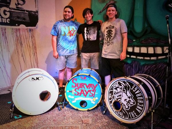 The @SJCdrums from the #skarevival tour! Preston, Brent, and Jason from @BeLikeMaxLV @SurvaySays @The_Anchorage #SJC