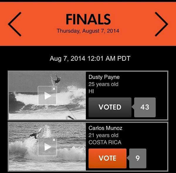 Everyone vote for Dusty at thehurleypro.com it's finals so every vote counts! <a href="/Volcom/">Volcom Stone</a> Surf