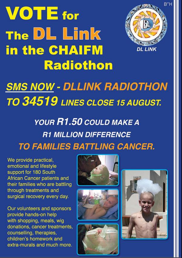 DLLink1's tweet photo. SMS DLLINK RADIOTHON to 34519 to vote for the DL Link in the ChaiFM Radiothon http://t.co/3ORhT6NcK6