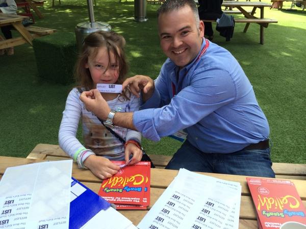 Samantha helping hap-handed Andy with promotions.