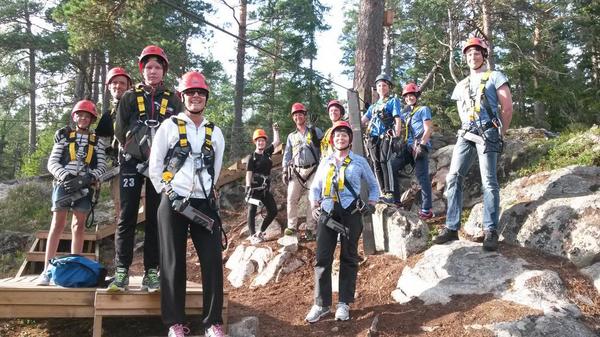 Happy zipline riders this sunny days