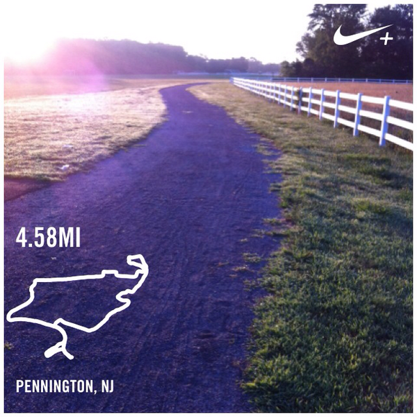PJ_Harrison's tweet photo. Beautiful morning to run I just ran 4.58 mi @ a 12'03"/mi pace with Nike+. http://t.co/mVUXiNoltx #nikeplus http://t.co/kpBJcxne7g