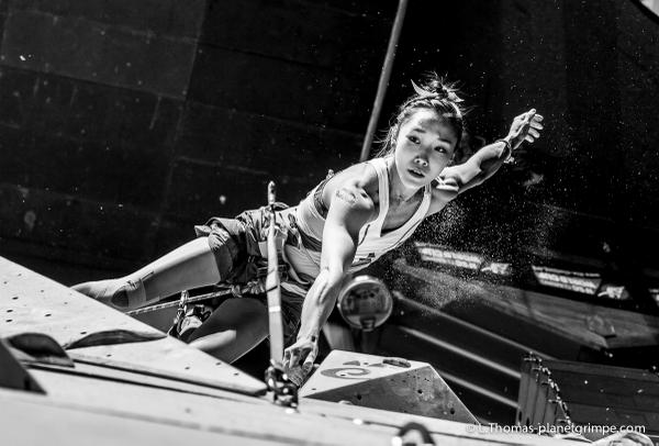 Pic of the day: <a href="/climbjain/">Jain Kim</a> / World Cup Briançon. Photo by Lucie Thomas. 
 #ifscwc #photos #climbing #WorldCup